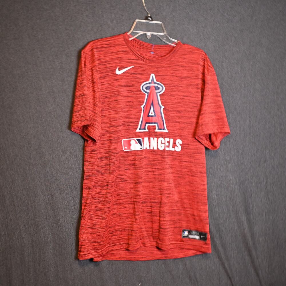 Nike Men's L Tee Shirt Dri-Fit Los Angeles Angels Short Sleeve Red